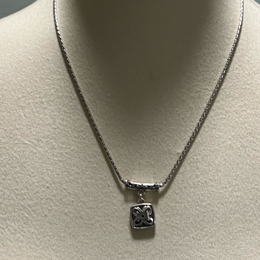Brighton Silver Square Pendant Necklace